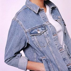 Topshop Moto Oversized Denim Jacket